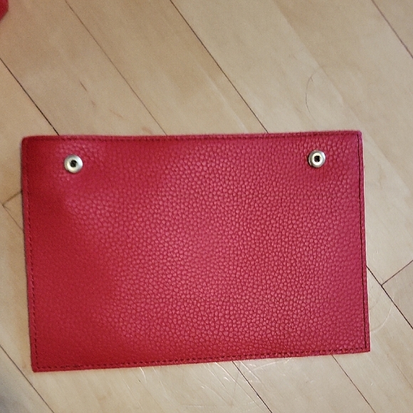 Mark And Graham Red Leather Tote Bag Purse -  J - Picture 7 of 12